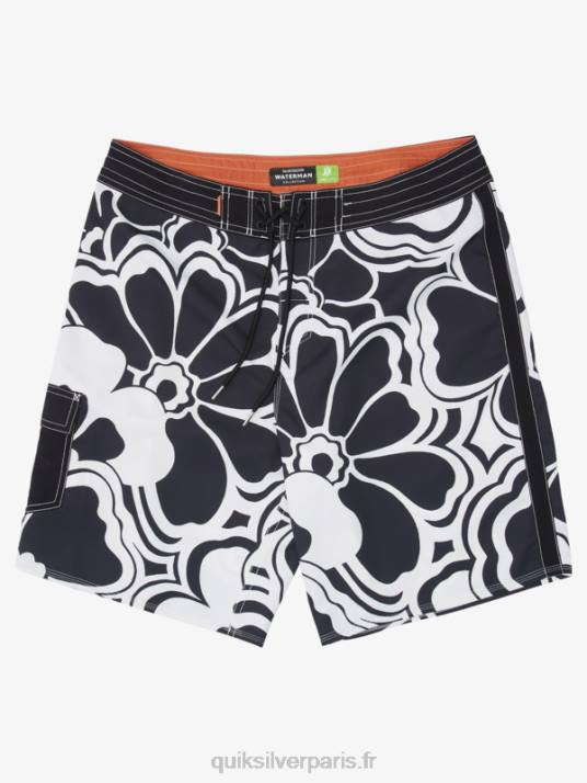 Hommes Quiksilver short de bain 19 imprimé waterman throwback D6PT1436 retour noir