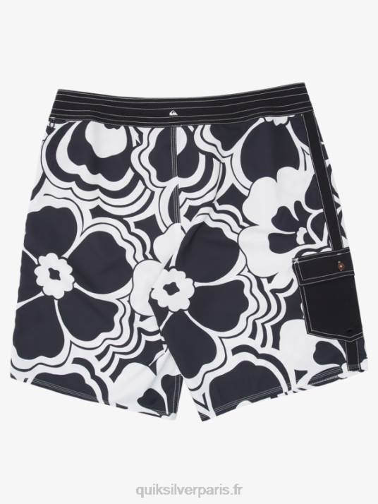 Hommes Quiksilver short de bain 19 imprimé waterman throwback D6PT1436 retour noir