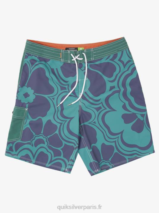 Hommes Quiksilver short de bain 19 imprimé waterman throwback D6PT1437 retour du pin fumé
