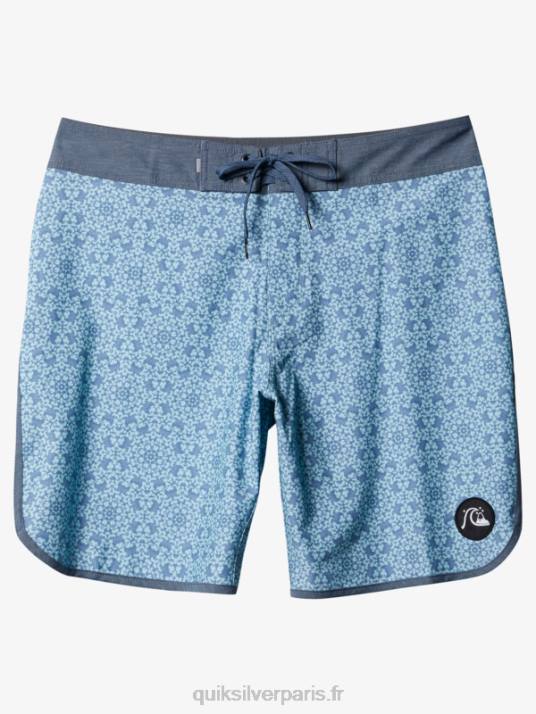 Hommes Quiksilver short de bain en chanvre stretch festonné 19 D6PT1741 verre bleu
