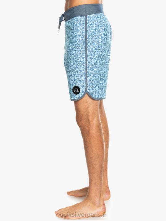 Hommes Quiksilver short de bain en chanvre stretch festonné 19 D6PT1741 verre bleu