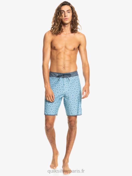 Hommes Quiksilver short de bain en chanvre stretch festonné 19 D6PT1741 verre bleu