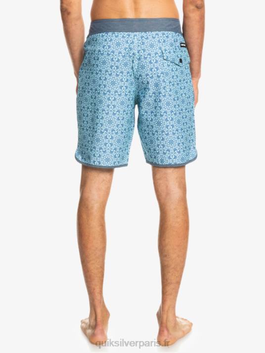 Hommes Quiksilver short de bain en chanvre stretch festonné 19 D6PT1741 verre bleu