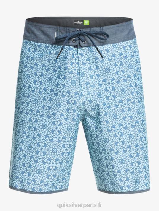Hommes Quiksilver short de bain en chanvre stretch festonné 19 D6PT1741 verre bleu