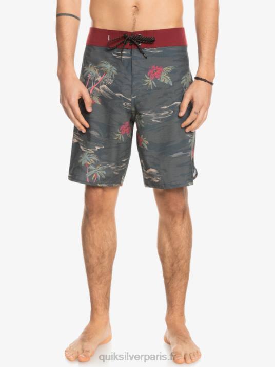 Hommes Quiksilver short de bain en chanvre stretch festonné 19 D6PT1742 macadam