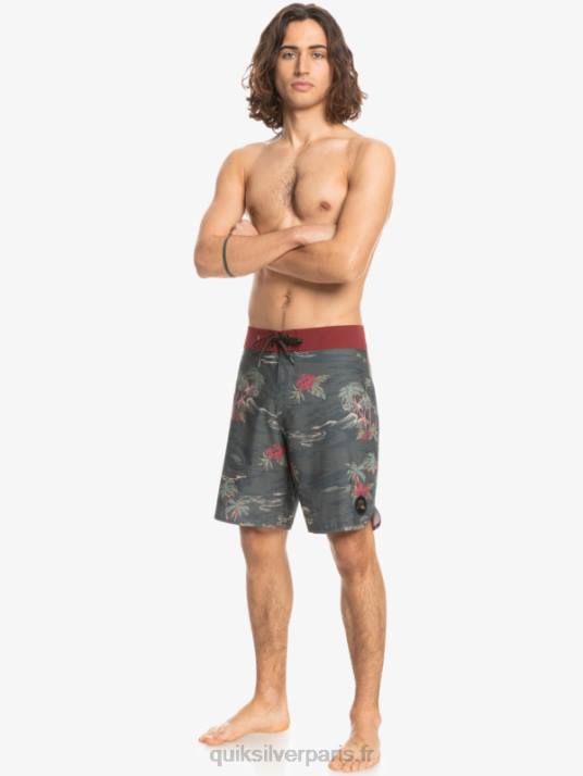 Hommes Quiksilver short de bain en chanvre stretch festonné 19 D6PT1742 macadam