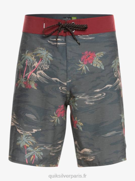 Hommes Quiksilver short de bain en chanvre stretch festonné 19 D6PT1742 macadam
