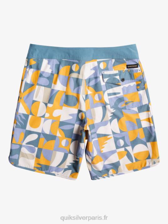 Hommes Quiksilver short de bain en chanvre stretch festonné 19 D6PT1743 bleu ashley