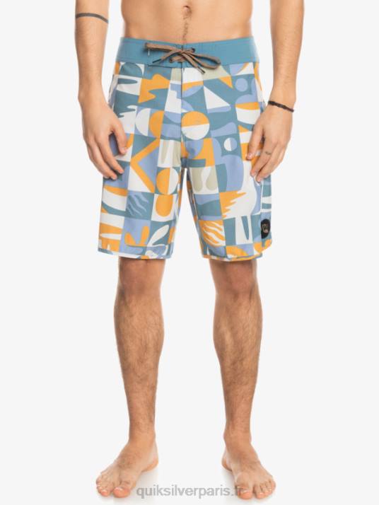 Hommes Quiksilver short de bain en chanvre stretch festonné 19 D6PT1743 bleu ashley