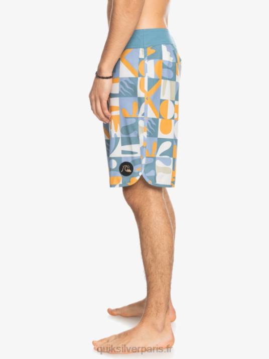 Hommes Quiksilver short de bain en chanvre stretch festonné 19 D6PT1743 bleu ashley