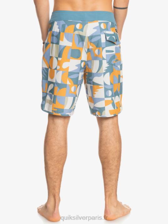 Hommes Quiksilver short de bain en chanvre stretch festonné 19 D6PT1743 bleu ashley
