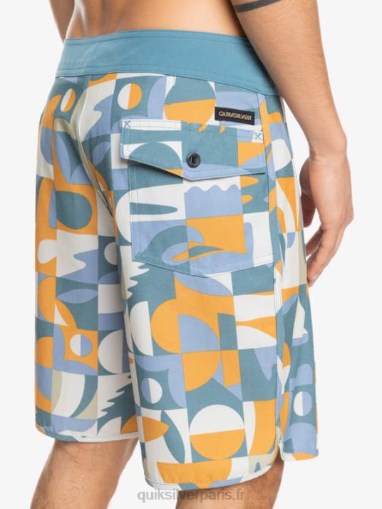 Hommes Quiksilver short de bain en chanvre stretch festonné 19 D6PT1743 bleu ashley