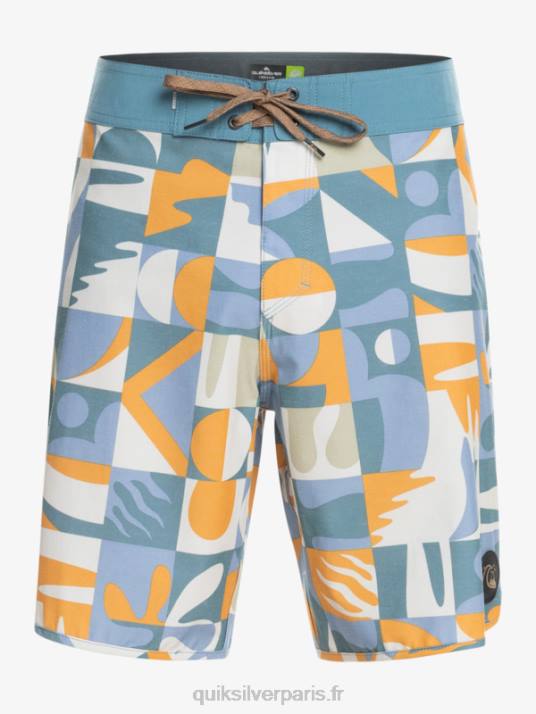 Hommes Quiksilver short de bain en chanvre stretch festonné 19 D6PT1743 bleu ashley