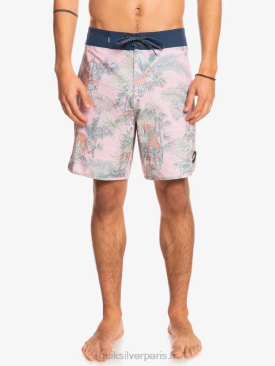 Hommes Quiksilver short de bain en chanvre stretch festonné 19 D6PT1744 g-land rose voilée
