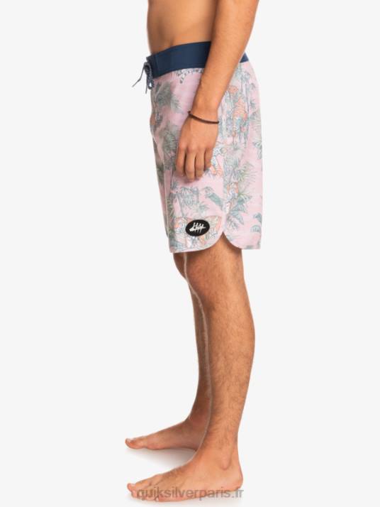 Hommes Quiksilver short de bain en chanvre stretch festonné 19 D6PT1744 g-land rose voilée