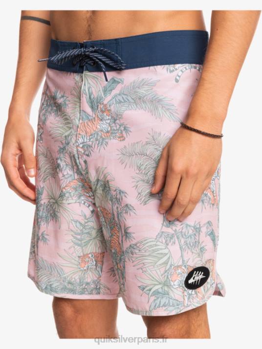 Hommes Quiksilver short de bain en chanvre stretch festonné 19 D6PT1744 g-land rose voilée