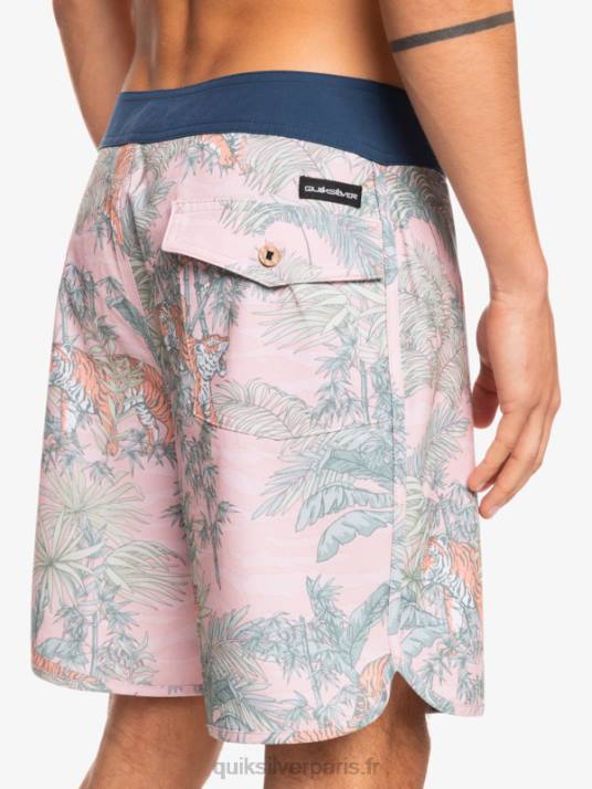 Hommes Quiksilver short de bain en chanvre stretch festonné 19 D6PT1744 g-land rose voilée