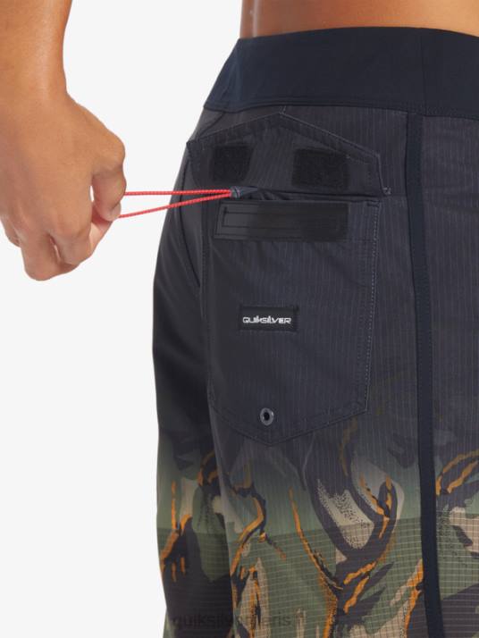 Hommes Quiksilver short de bain highlite festonné 19 D6PT25 trèfle à quatre feuilles