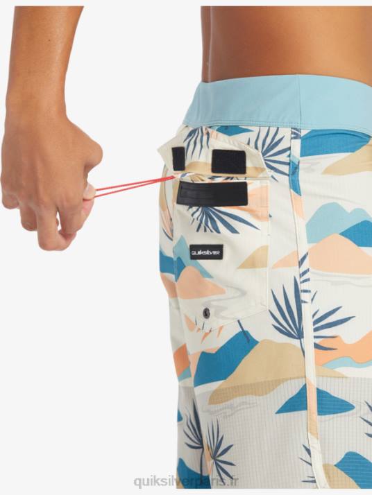 Hommes Quiksilver short de bain highlite festonné 19 D6PT29 bouleau