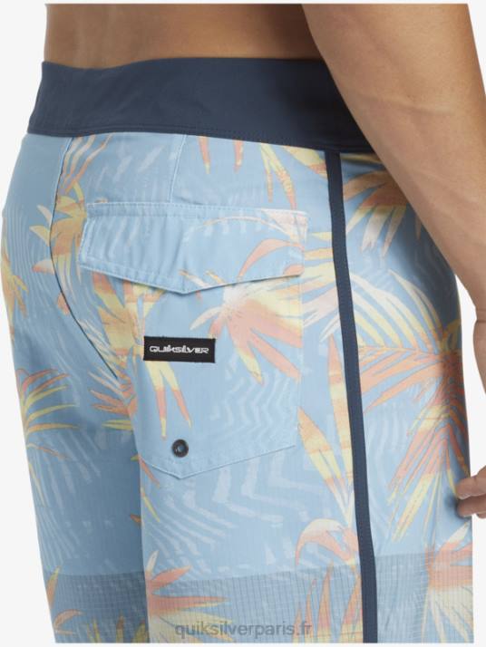 Hommes Quiksilver short de bain highlite festonné 19 D6PT34 bleu ciel