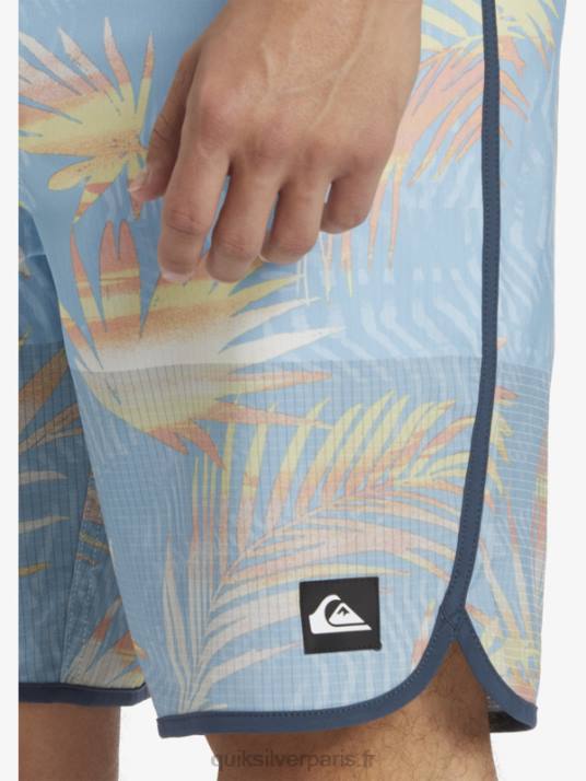 Hommes Quiksilver short de bain highlite festonné 19 D6PT34 bleu ciel