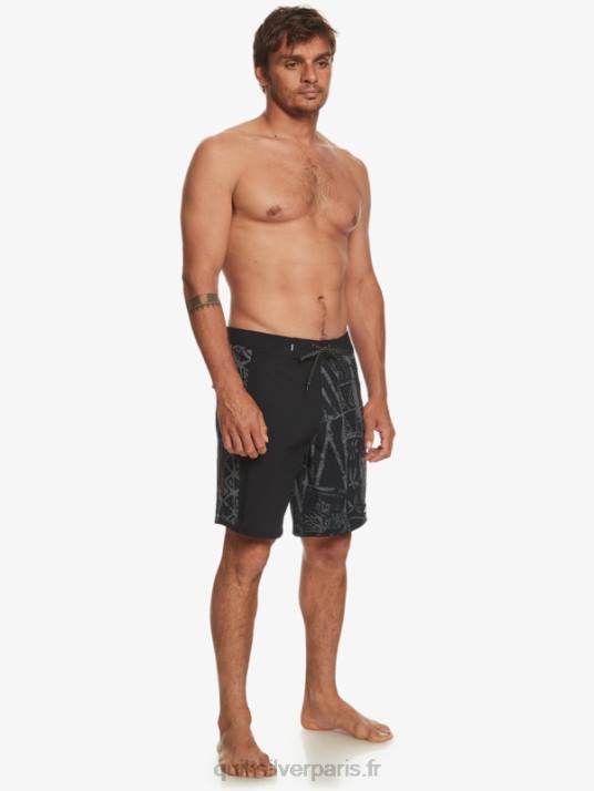 Hommes Quiksilver short de bain surfsilk arch hawaii 19 D6PT637 noir