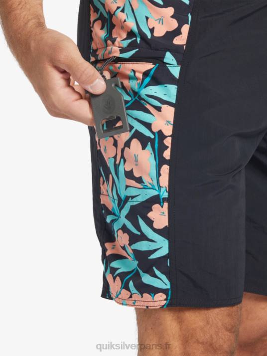 Hommes Quiksilver short de bain waterman cliffside solid 19 D6PT415 noir