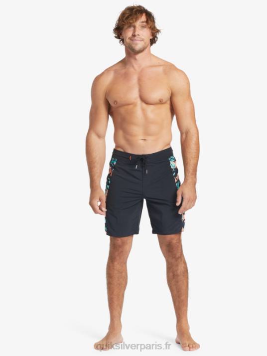 Hommes Quiksilver short de bain waterman cliffside solid 19 D6PT415 noir