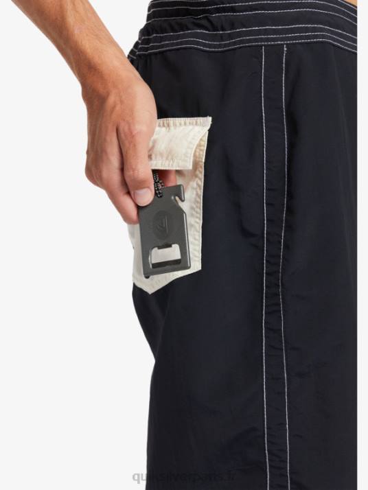 Hommes Quiksilver short de bain waterman throwback 19 D6PT1855 noir