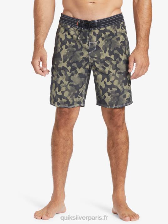 Hommes Quiksilver short de bain waterman throwback camo 19 D6PT535 fondu de retour noir