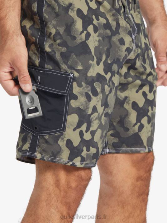 Hommes Quiksilver short de bain waterman throwback camo 19 D6PT535 fondu de retour noir