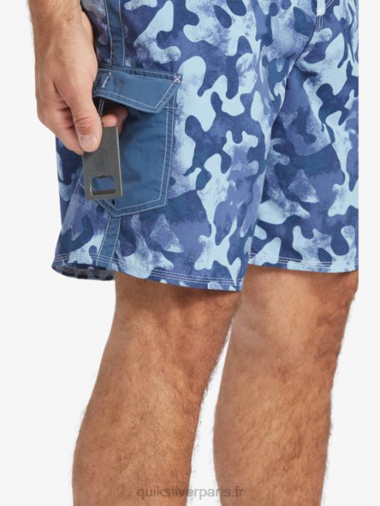 Hommes Quiksilver short de bain waterman throwback camo 19 D6PT536 enseigne bleu retour