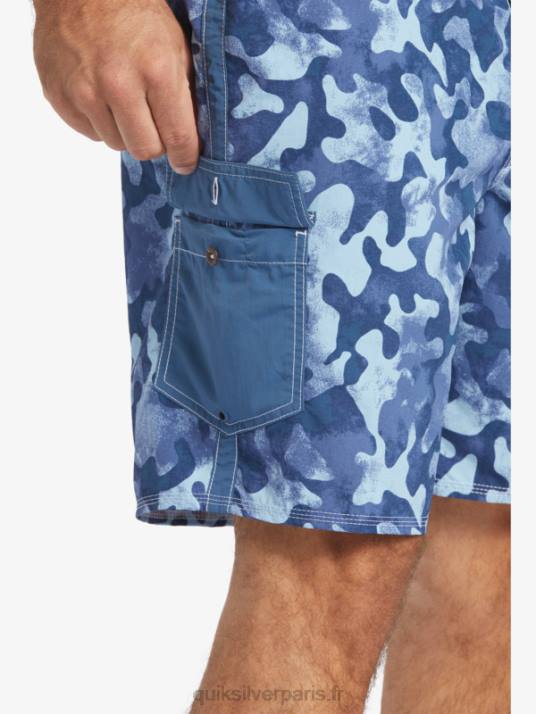 Hommes Quiksilver short de bain waterman throwback camo 19 D6PT536 enseigne bleu retour