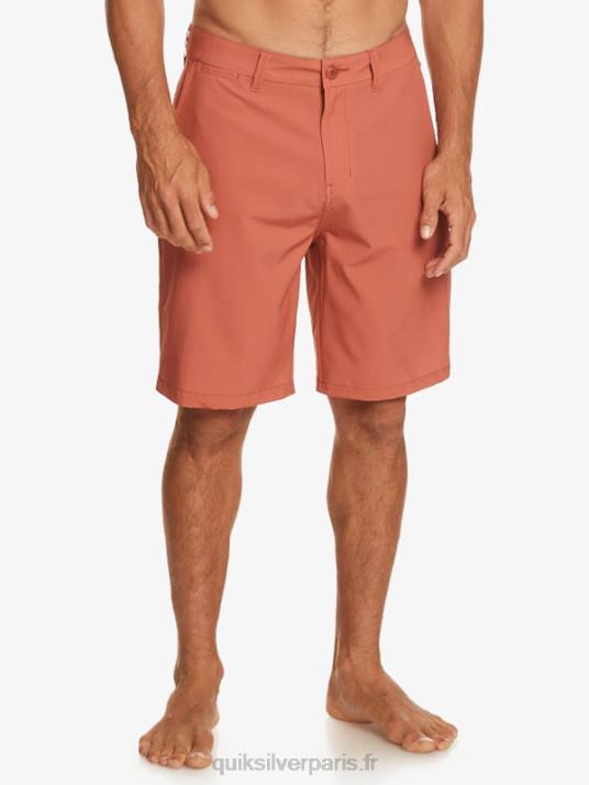 Hommes Quiksilver short hybride amphibian 20 d\'ocean union D6PT139 Terre cuite