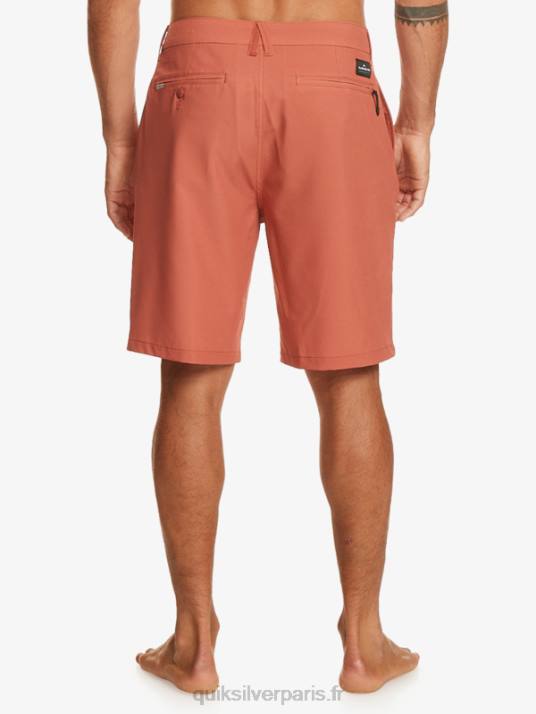 Hommes Quiksilver short hybride amphibian 20 d\'ocean union D6PT139 Terre cuite