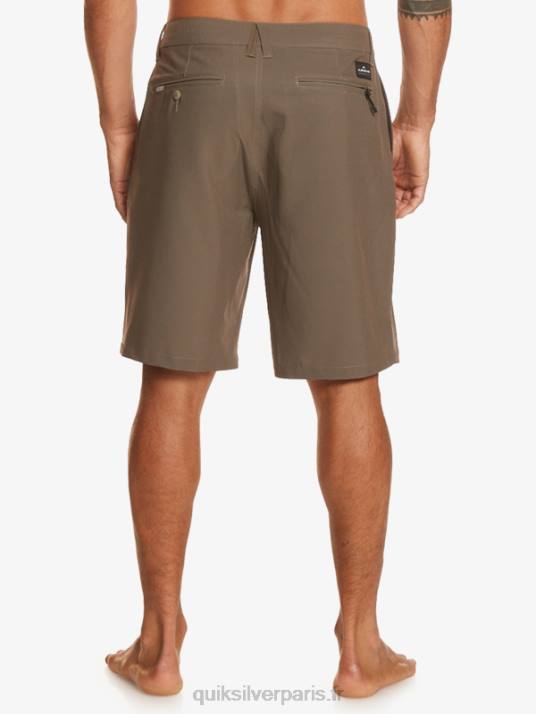 Hommes Quiksilver short hybride amphibian 20 d\'ocean union D6PT140 brun majeur