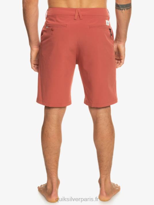Hommes Quiksilver short hybride amphibian 20 d\'ocean union D6PT147 Marsala