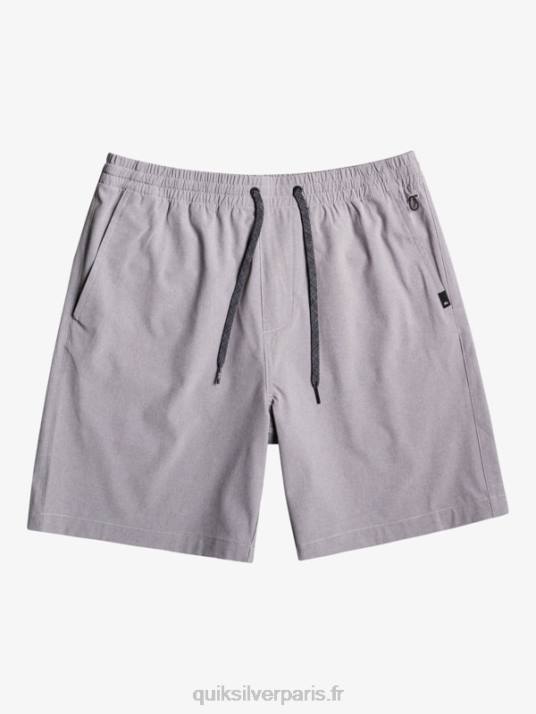 Hommes Quiksilver short hybride amphibie 18 chiné élastique D6PT1662 neige fondue
