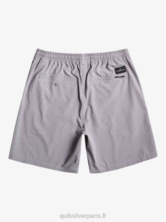 Hommes Quiksilver short hybride amphibie 18 chiné élastique D6PT1662 neige fondue