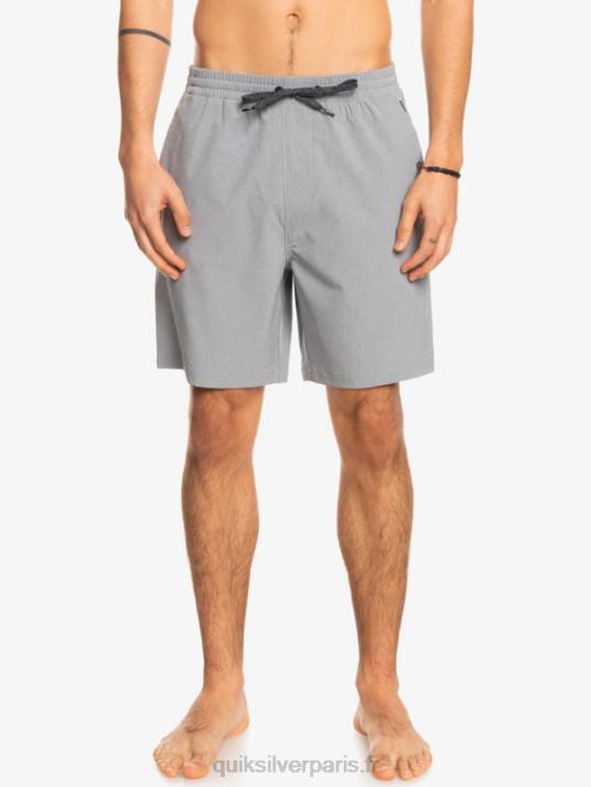 Hommes Quiksilver short hybride amphibie 18 chiné élastique D6PT1662 neige fondue
