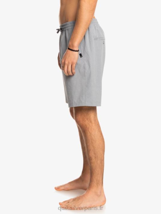 Hommes Quiksilver short hybride amphibie 18 chiné élastique D6PT1662 neige fondue