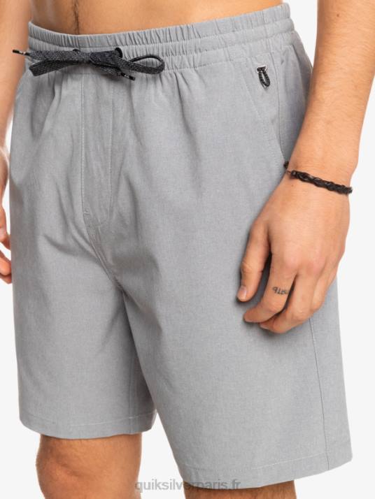Hommes Quiksilver short hybride amphibie 18 chiné élastique D6PT1662 neige fondue
