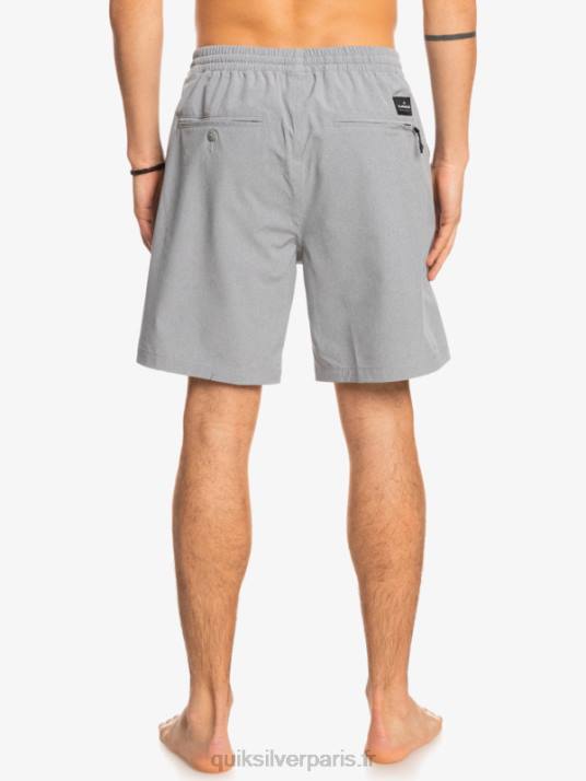 Hommes Quiksilver short hybride amphibie 18 chiné élastique D6PT1662 neige fondue