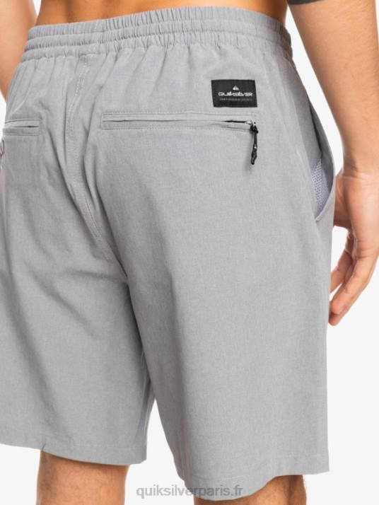 Hommes Quiksilver short hybride amphibie 18 chiné élastique D6PT1662 neige fondue
