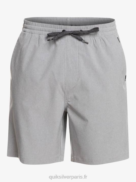 Hommes Quiksilver short hybride amphibie 18 chiné élastique D6PT1662 neige fondue