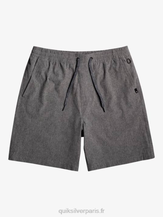 Hommes Quiksilver short hybride amphibie 18 chiné élastique D6PT1664 noir