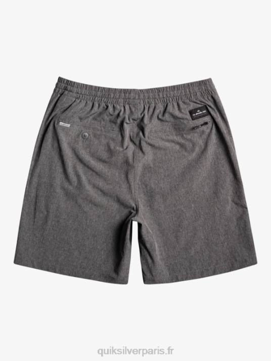 Hommes Quiksilver short hybride amphibie 18 chiné élastique D6PT1664 noir