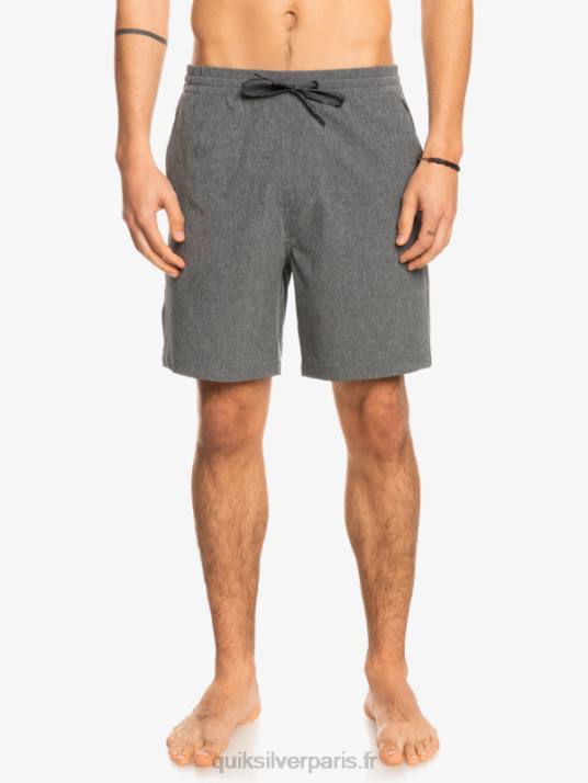 Hommes Quiksilver short hybride amphibie 18 chiné élastique D6PT1664 noir