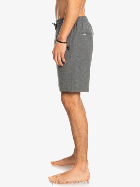 Hommes Quiksilver short hybride amphibie 18 chiné élastique D6PT1664 noir