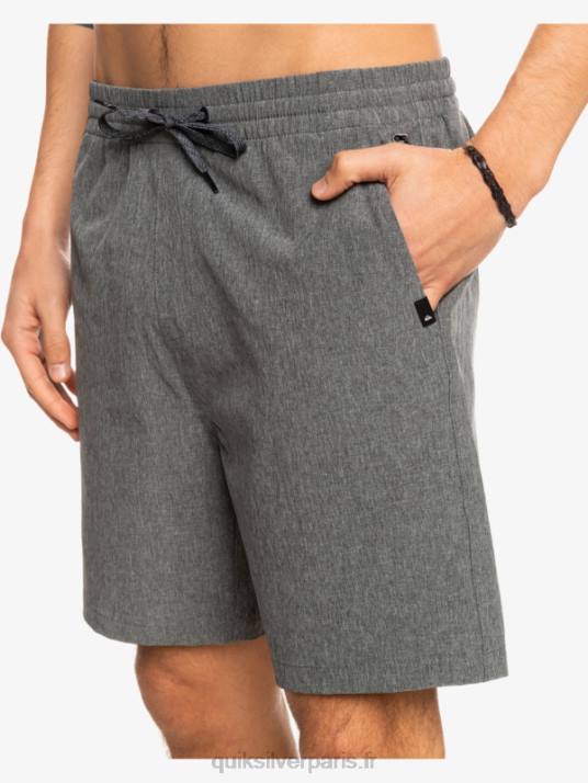 Hommes Quiksilver short hybride amphibie 18 chiné élastique D6PT1664 noir